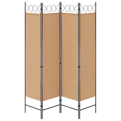 Paravento a 4 Pannelli Beige 160 x 180 cm Tessuto