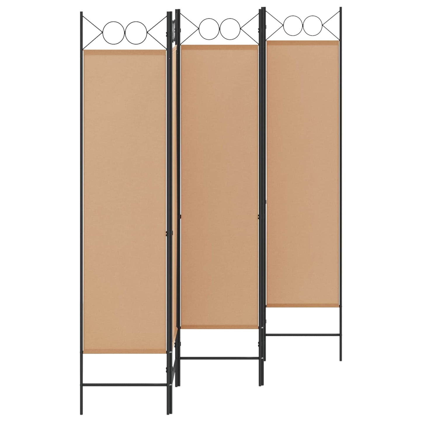 Paravento a 5 Pannelli Beige 200 x 180 cm Tessuto