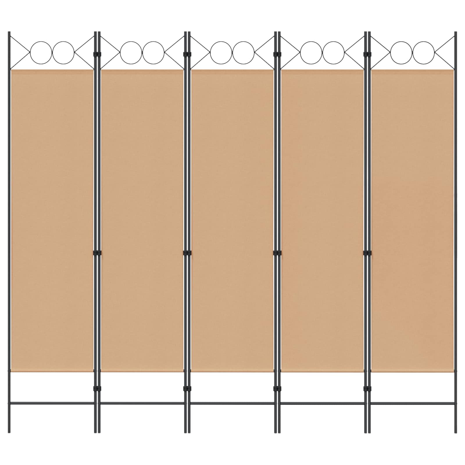 Paravento a 5 Pannelli Beige 200 x 180 cm Tessuto | homemem39