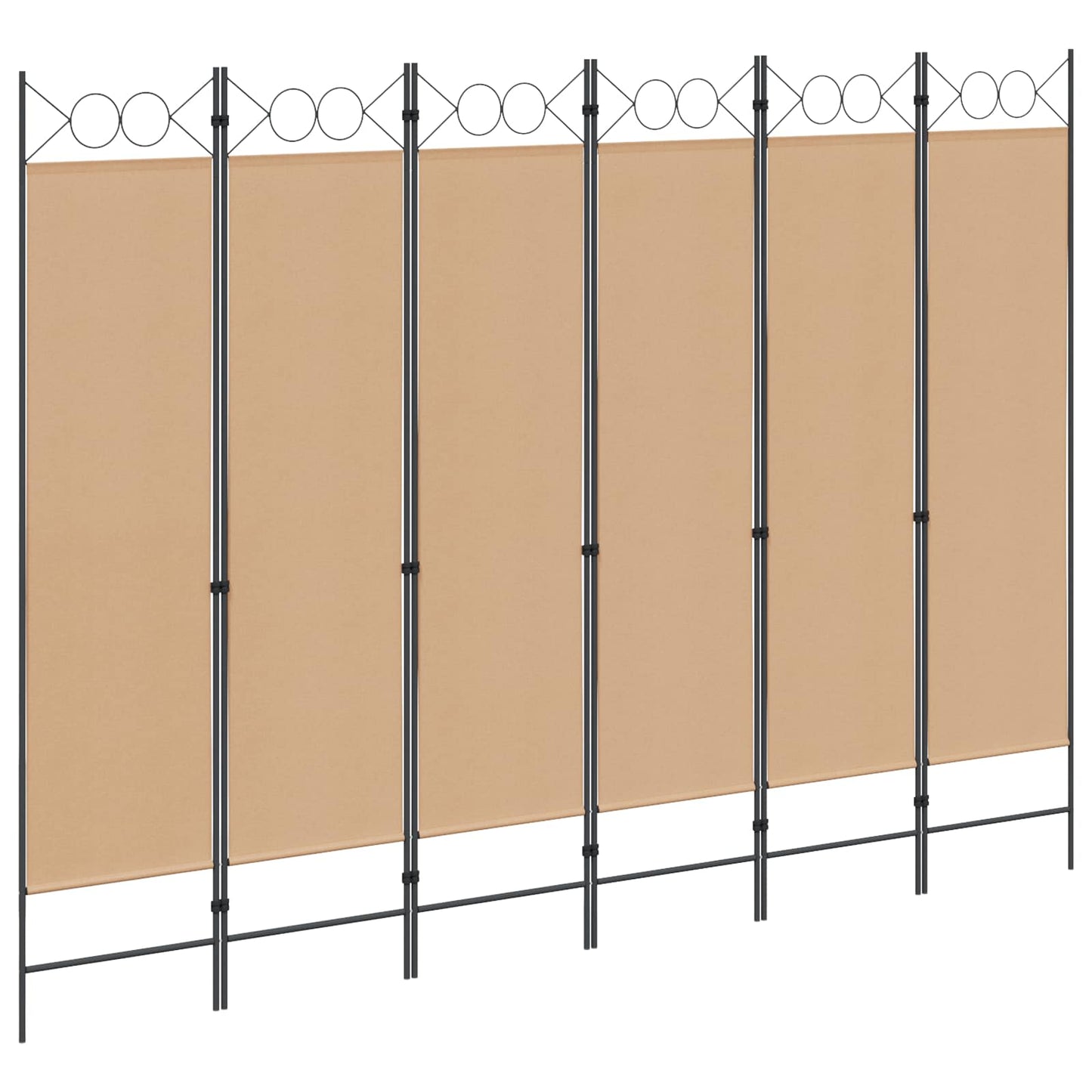 Divisore per Stanza a 6 Pannelli Beige 240 x 180 cm Tessuto