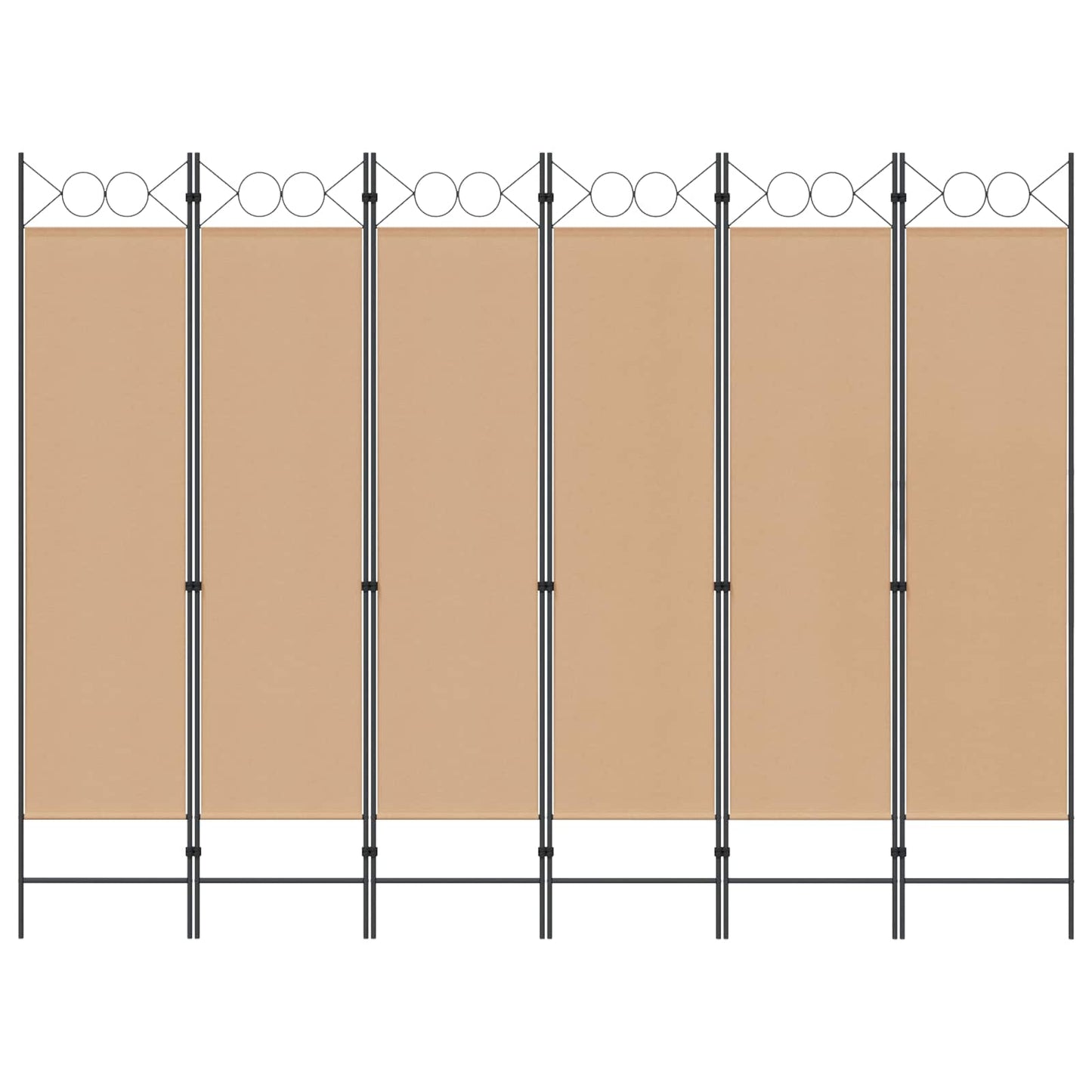 Divisore per Stanza a 6 Pannelli Beige 240 x 180 cm Tessuto