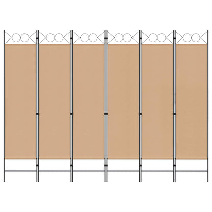 Divisore per Stanza a 6 Pannelli Beige 240 x 180 cm Tessuto