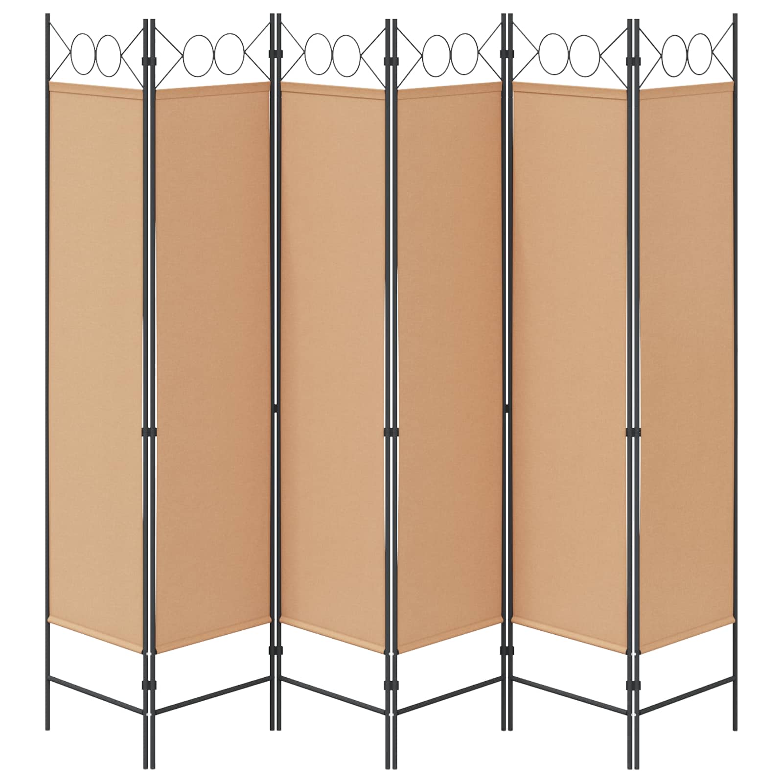 Divisore per Stanza a 6 Pannelli Beige 240 x 180 cm Tessuto | homemem39