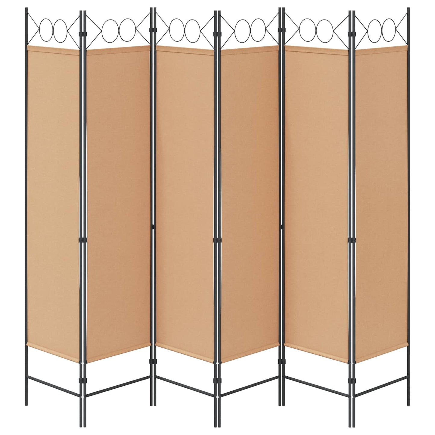Divisore per Stanza a 6 Pannelli Beige 240 x 180 cm Tessuto