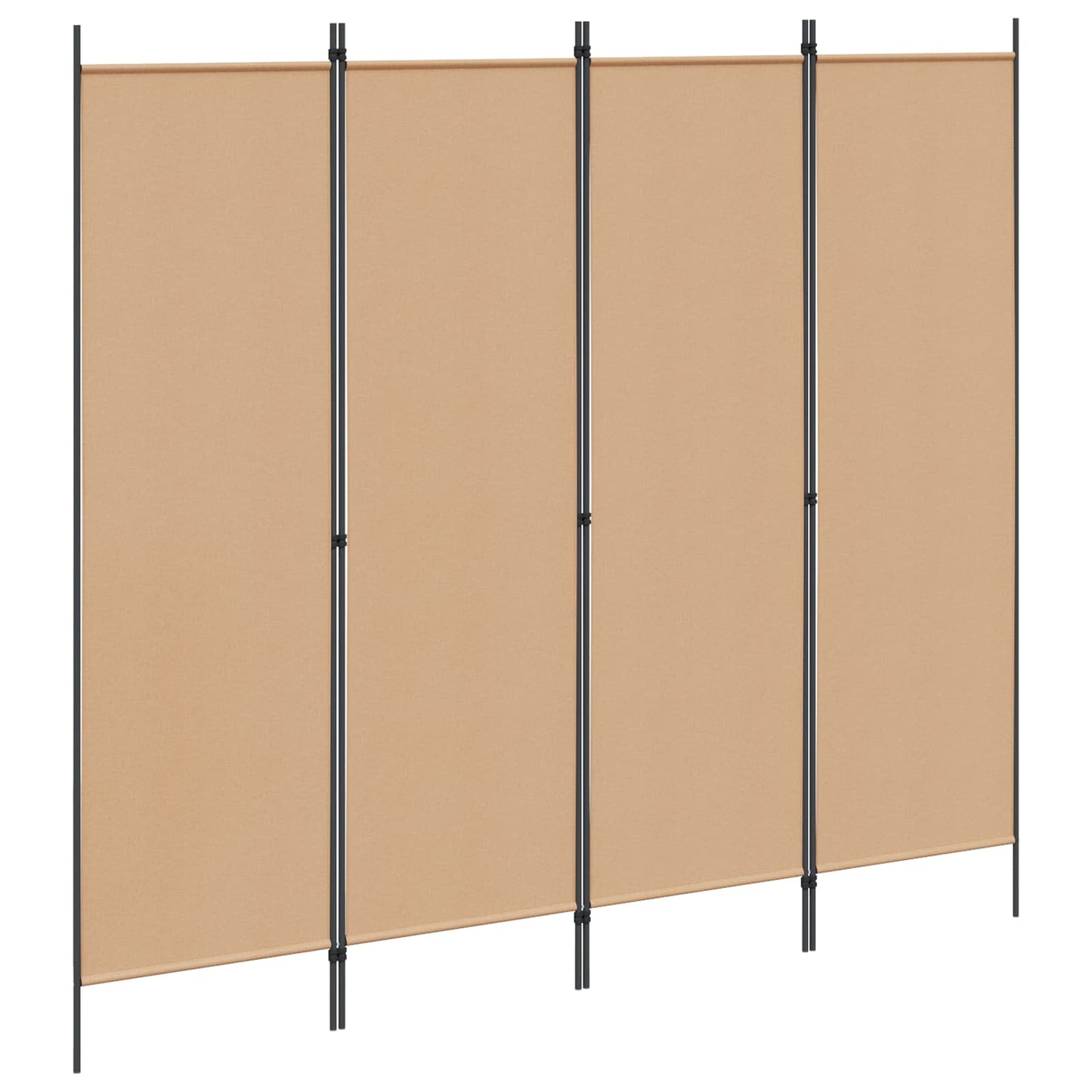 Paravento a 4 Pannelli Beige 200 x 180 cm Tessuto