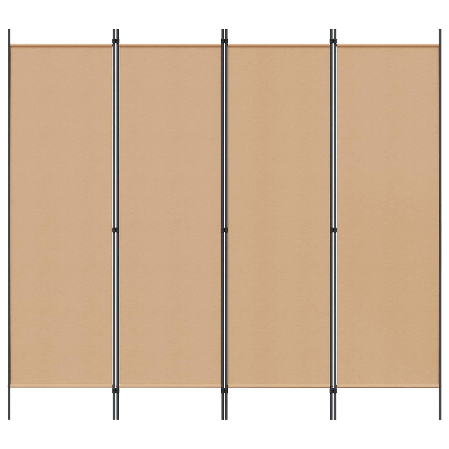 Paravento a 4 Pannelli Beige 200 x 180 cm Tessuto