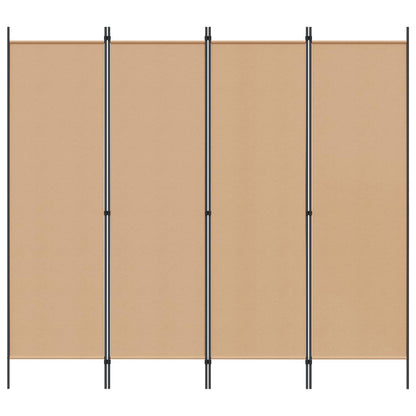 Paravento a 4 Pannelli Beige 200 x 180 cm Tessuto
