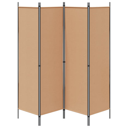 Paravento a 4 Pannelli Beige 200 x 180 cm Tessuto