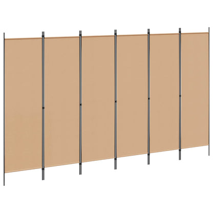 Divisore per Stanza a 6 Pannelli Beige 300 x 180 cm Tessuto