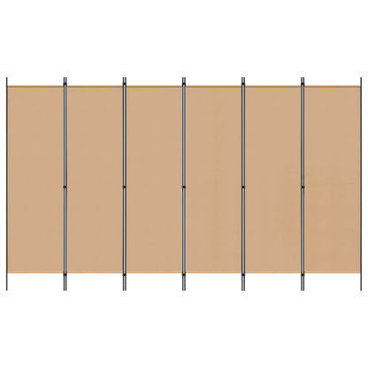 Divisore per Stanza a 6 Pannelli Beige 300 x 180 cm Tessuto