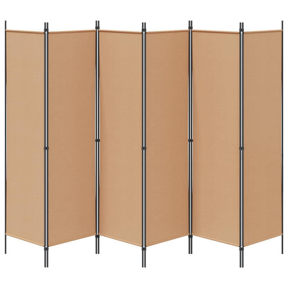 Divisore per Stanza a 6 Pannelli Beige 300 x 180 cm Tessuto