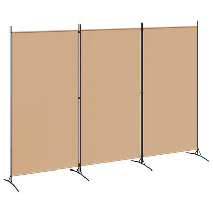 Paravento a 3 pannelli Beige 260 x 180 cm Tessuto