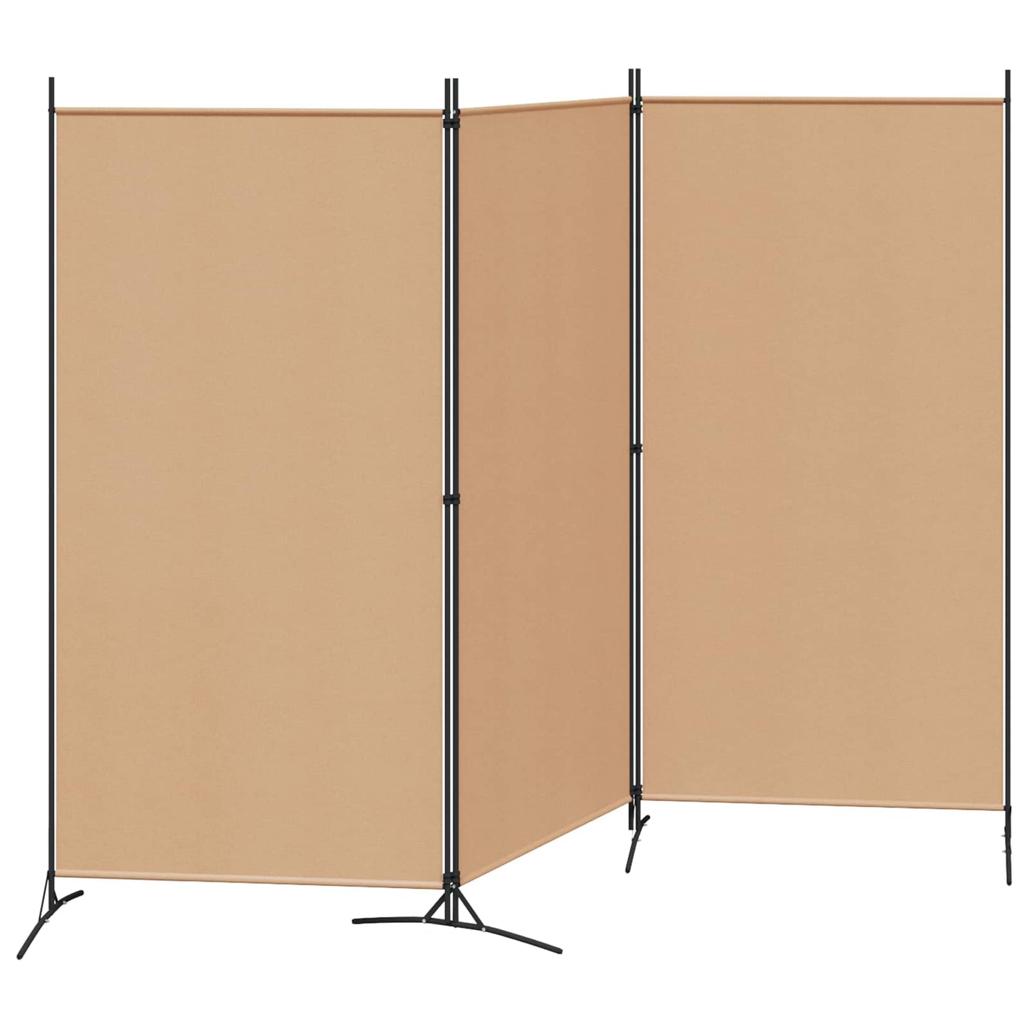 Paravento a 3 pannelli Beige 260 x 180 cm Tessuto