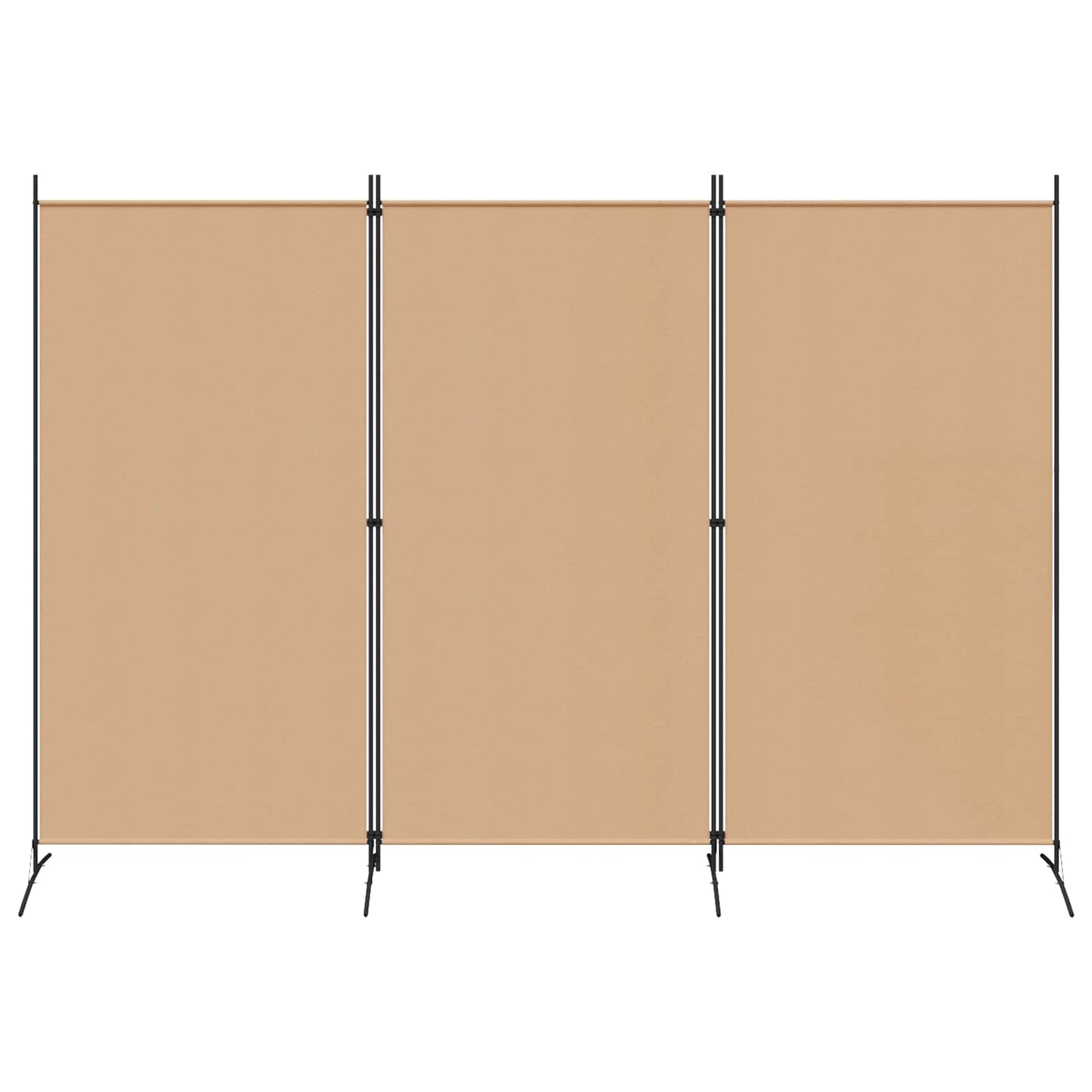 Paravento a 3 pannelli Beige 260 x 180 cm Tessuto
