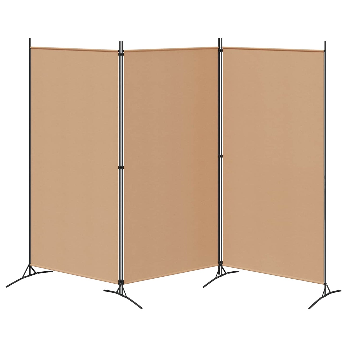Paravento a 3 pannelli Beige 260 x 180 cm Tessuto