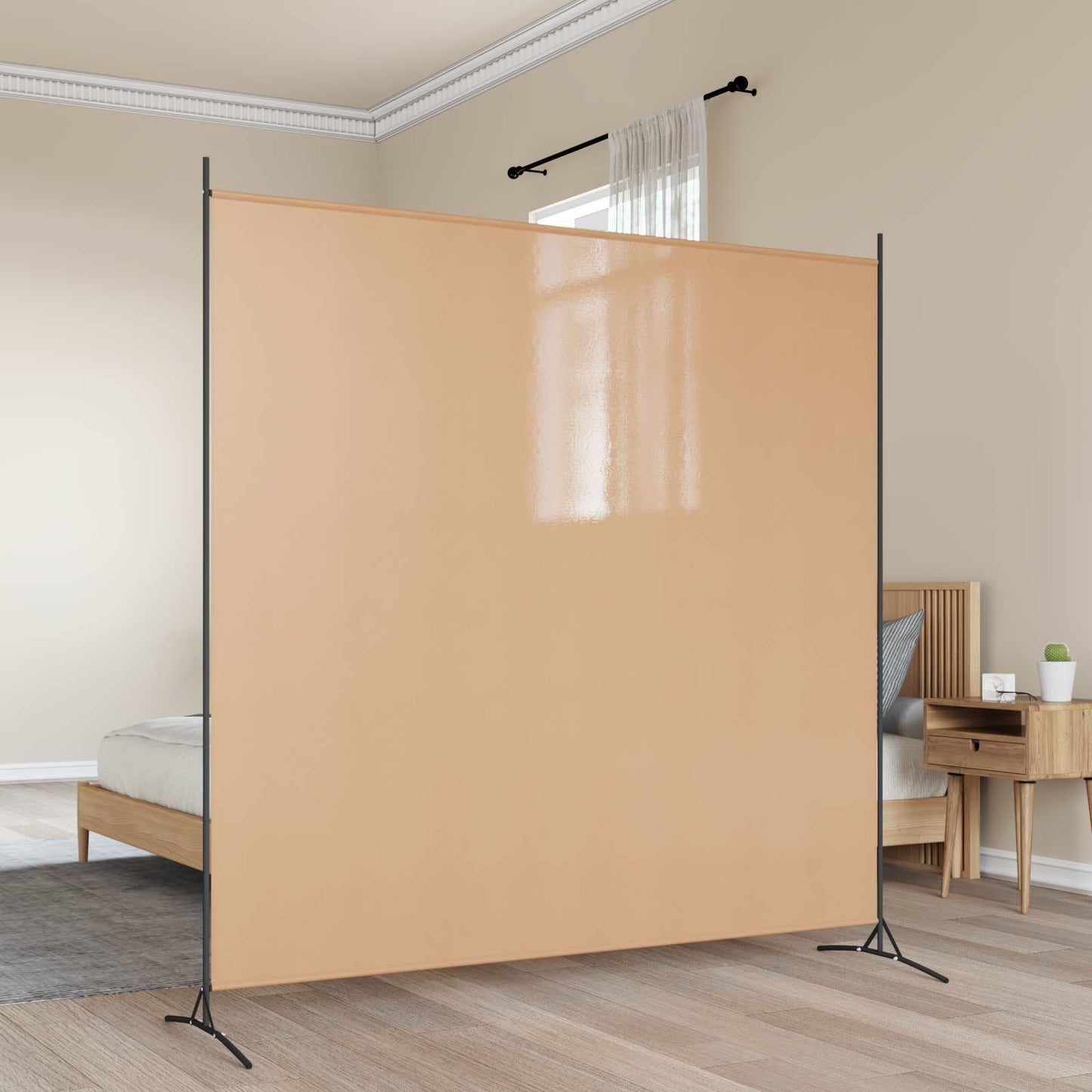 Divider per Stanze a Pannello Singolo Beige 175 x 180 cm