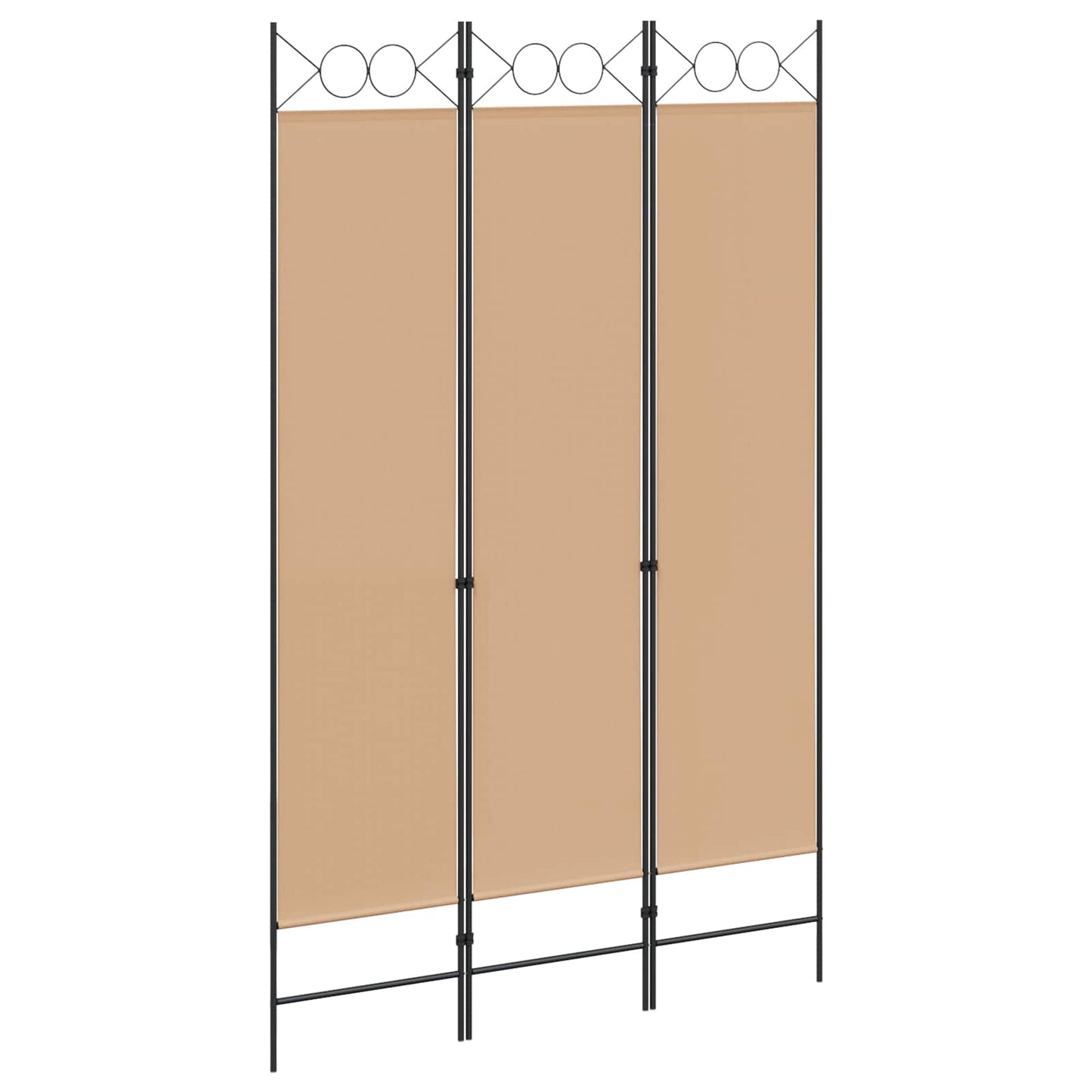 Paravento a 3 pannelli Beige 120 x 200 cm Tessuto