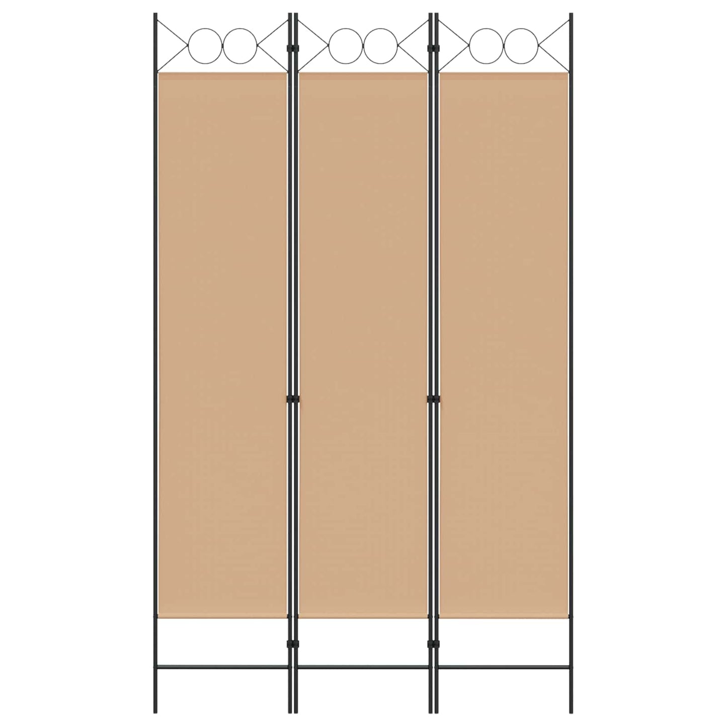 Paravento a 3 pannelli Beige 120 x 200 cm Tessuto