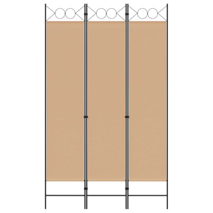 Paravento a 3 pannelli Beige 120 x 200 cm Tessuto