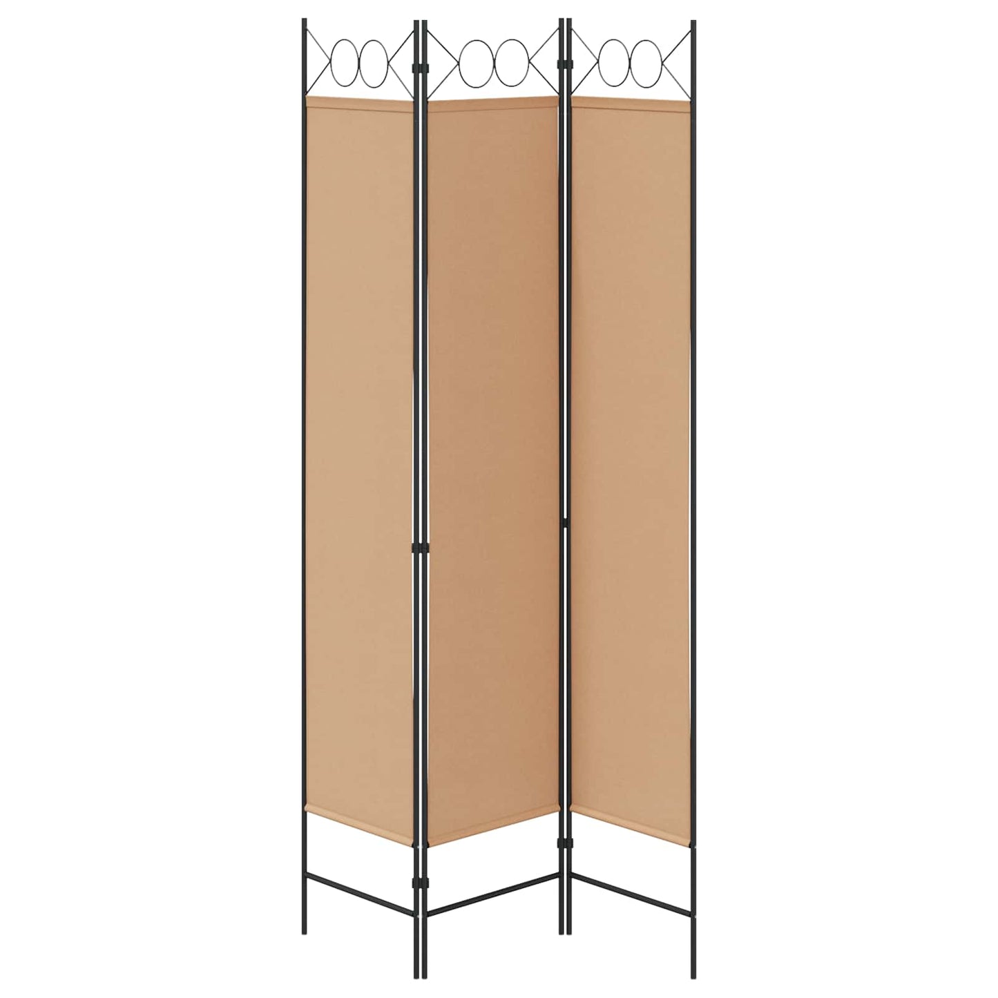 Paravento a 3 pannelli Beige 120 x 200 cm Tessuto