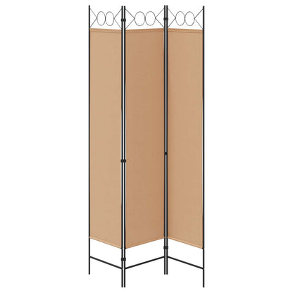 Paravento a 3 pannelli Beige 120 x 200 cm Tessuto