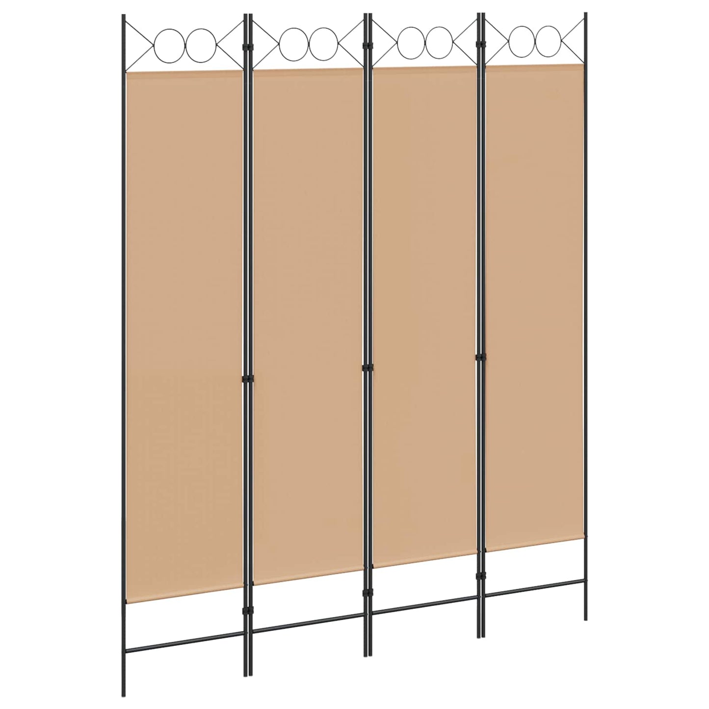 Paravento a 4 Pannelli Beige 160 x 200 cm Tessuto