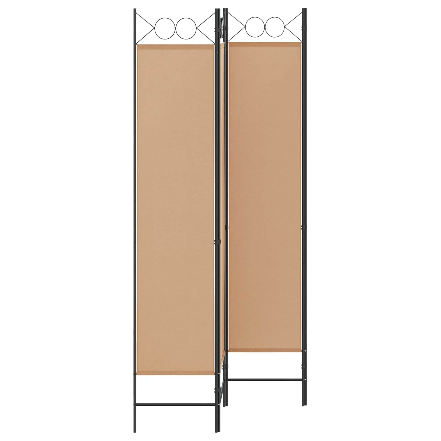 Paravento a 4 Pannelli Beige 160 x 200 cm Tessuto