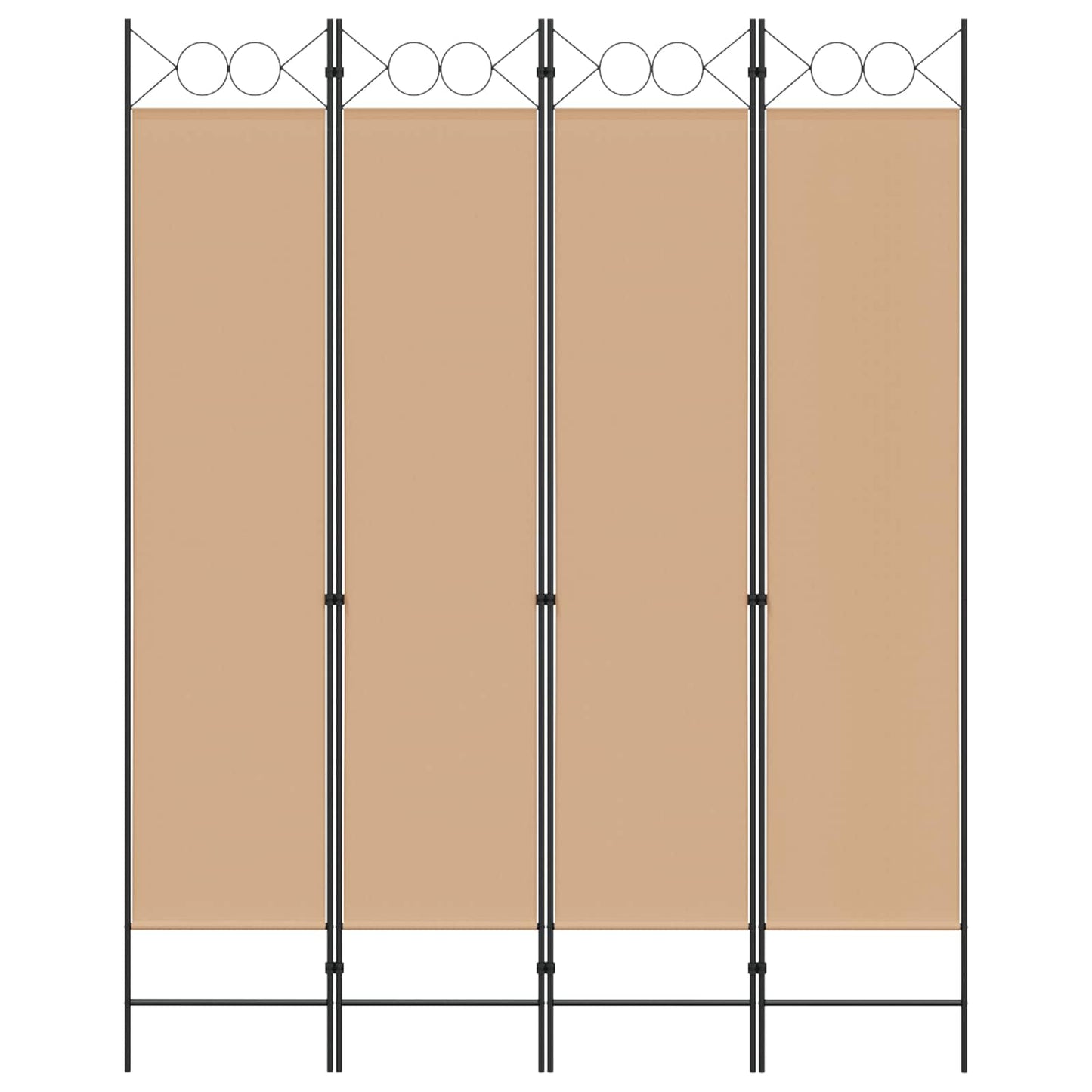 Paravento a 4 Pannelli Beige 160 x 200 cm Tessuto
