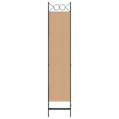 Paravento a 4 Pannelli Beige 160 x 200 cm Tessuto