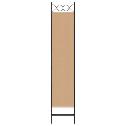 Paravento a 5 Pannelli Beige 200 x 200 cm Tessuto