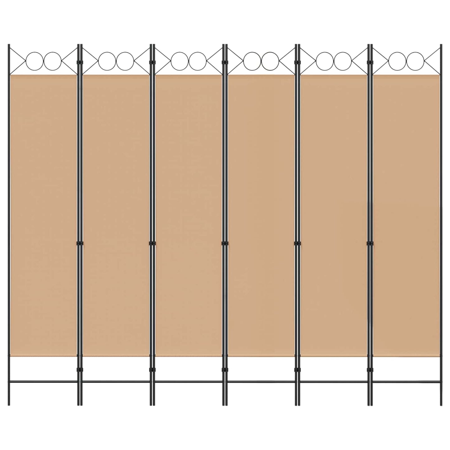 Divisore per Stanza a 6 Pannelli Beige 240 x 200 cm Tessuto
