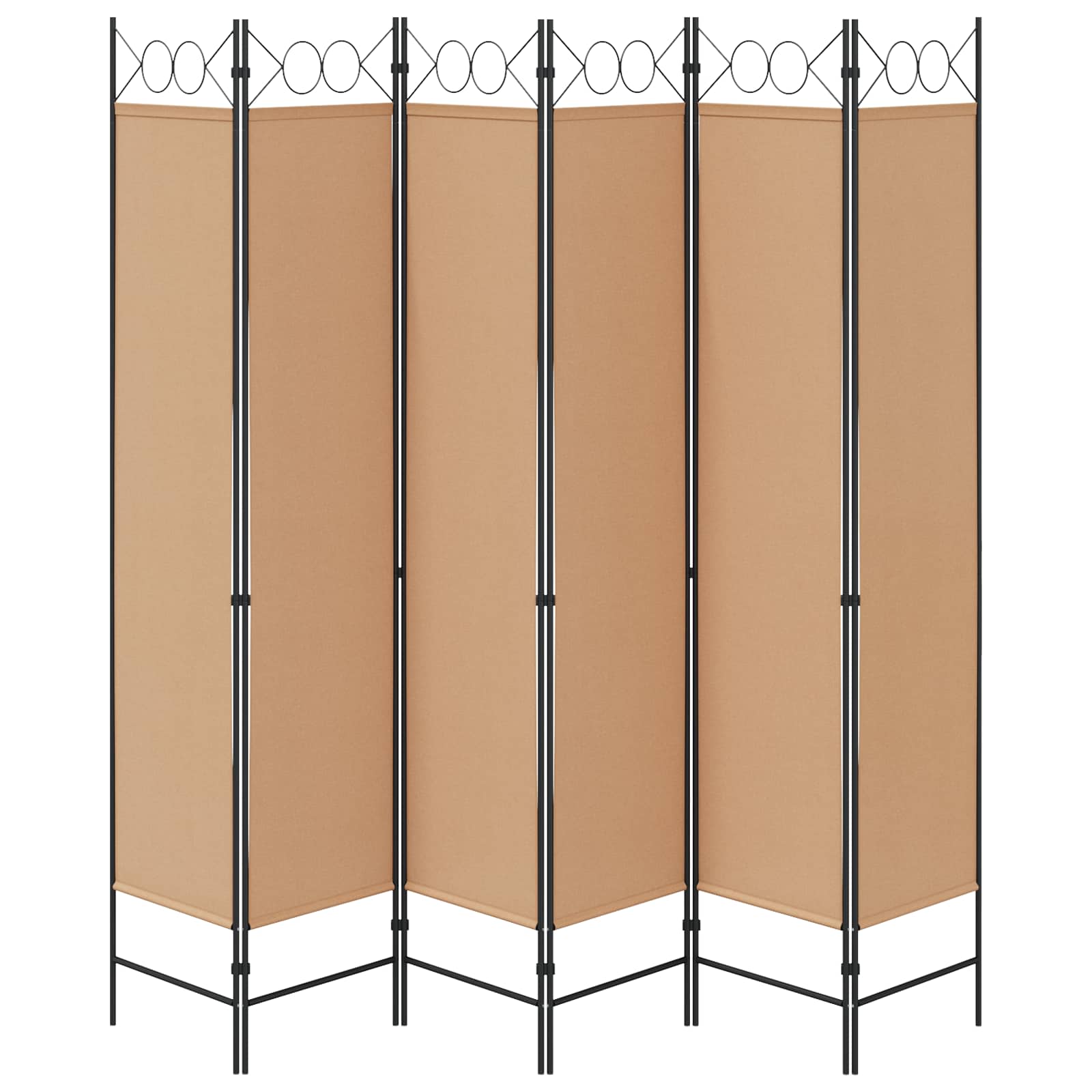 Divisore per Stanza a 6 Pannelli Beige 240 x 200 cm Tessuto | homemem39