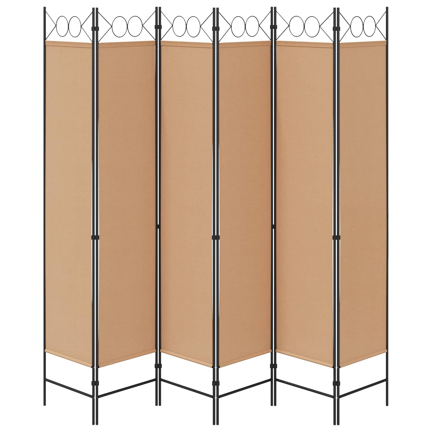 Divisore per Stanza a 6 Pannelli Beige 240 x 200 cm Tessuto