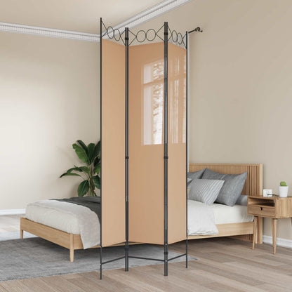 Paravento a 3 pannelli Beige 120 x 220 cm Tessuto