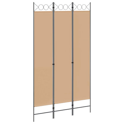 Paravento a 3 pannelli Beige 120 x 220 cm Tessuto