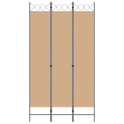 Paravento a 3 pannelli Beige 120 x 220 cm Tessuto