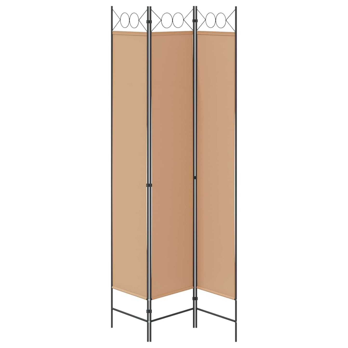 Paravento a 3 pannelli Beige 120 x 220 cm Tessuto