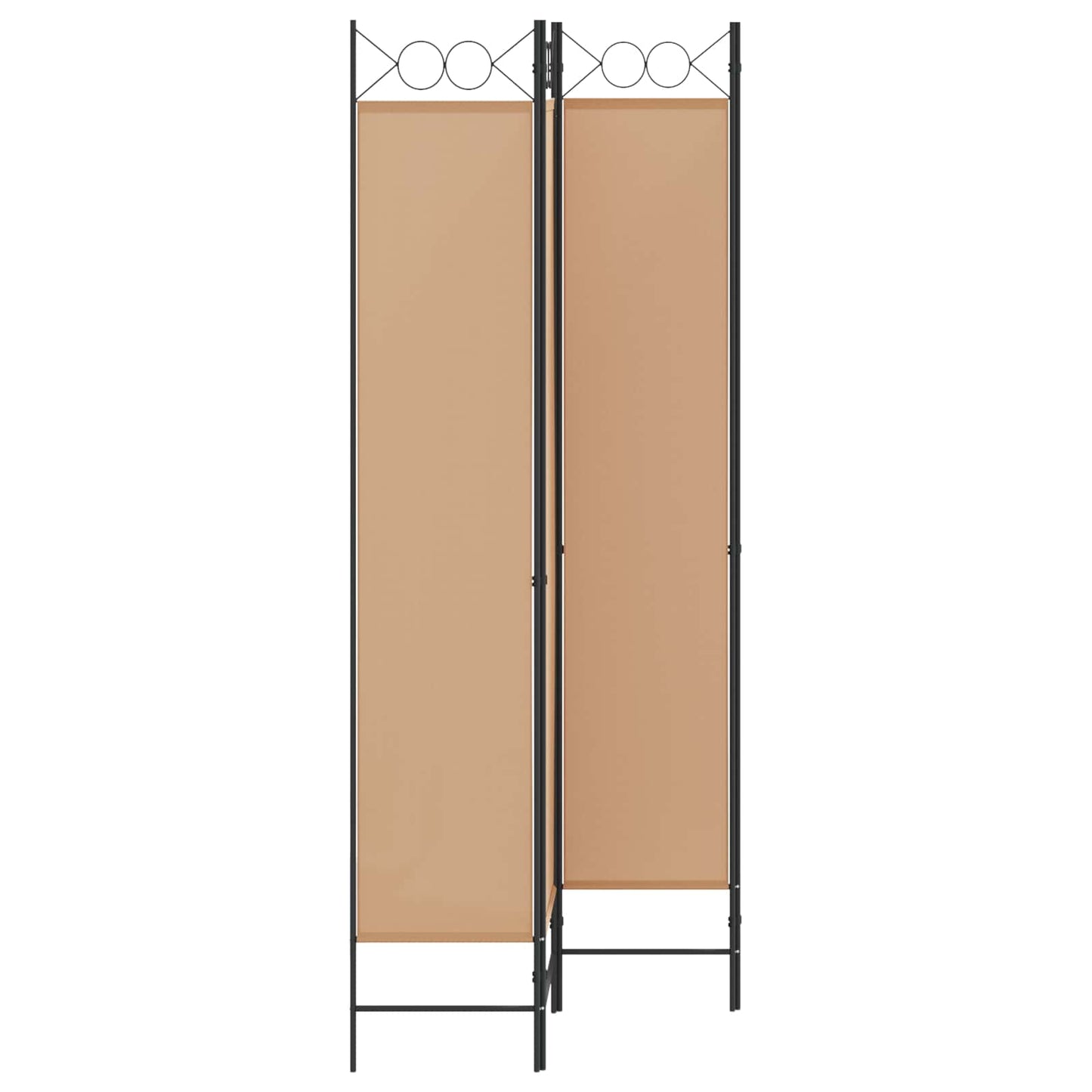 Paravento a 4 Pannelli Beige 160 x 220 cm Tessuto