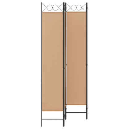 Paravento a 4 Pannelli Beige 160 x 220 cm Tessuto