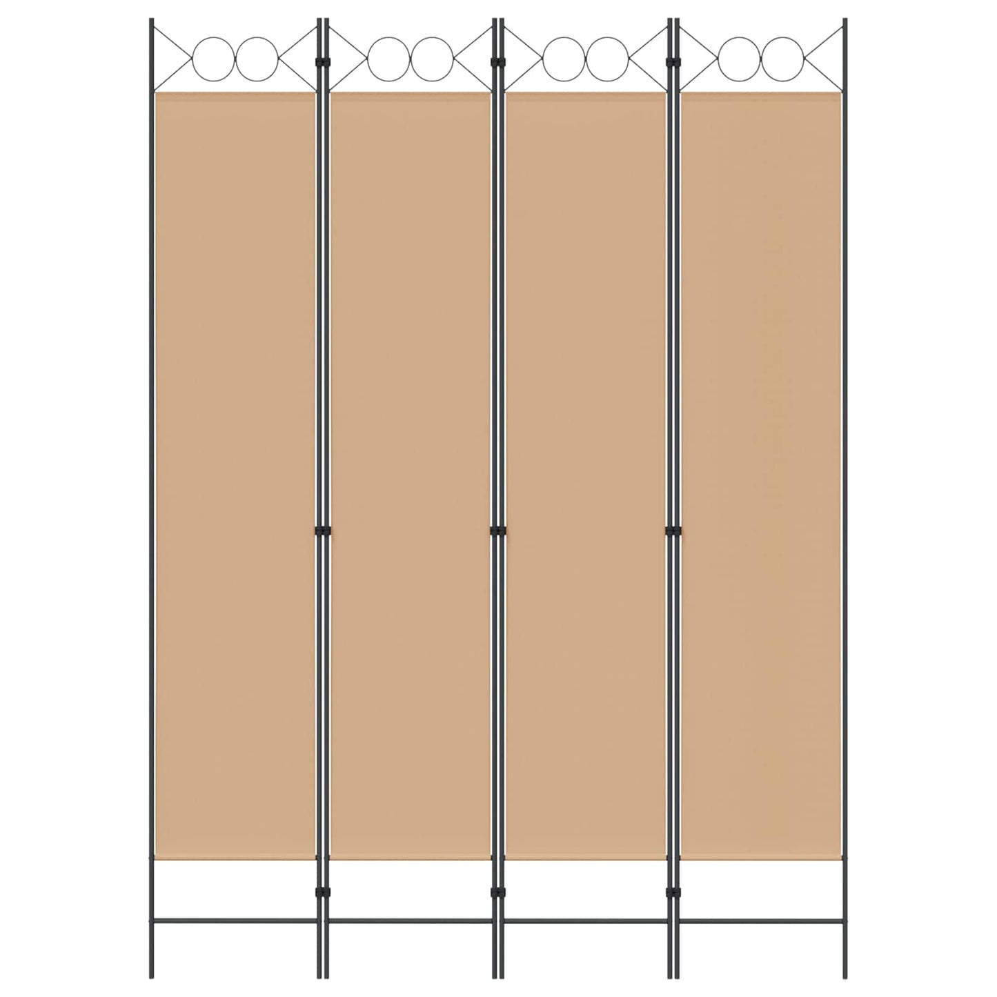 Paravento a 4 Pannelli Beige 160 x 220 cm Tessuto