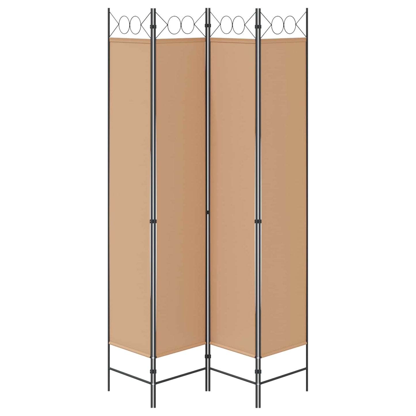 Paravento a 4 Pannelli Beige 160 x 220 cm Tessuto