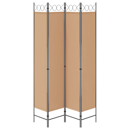 Paravento a 4 Pannelli Beige 160 x 220 cm Tessuto