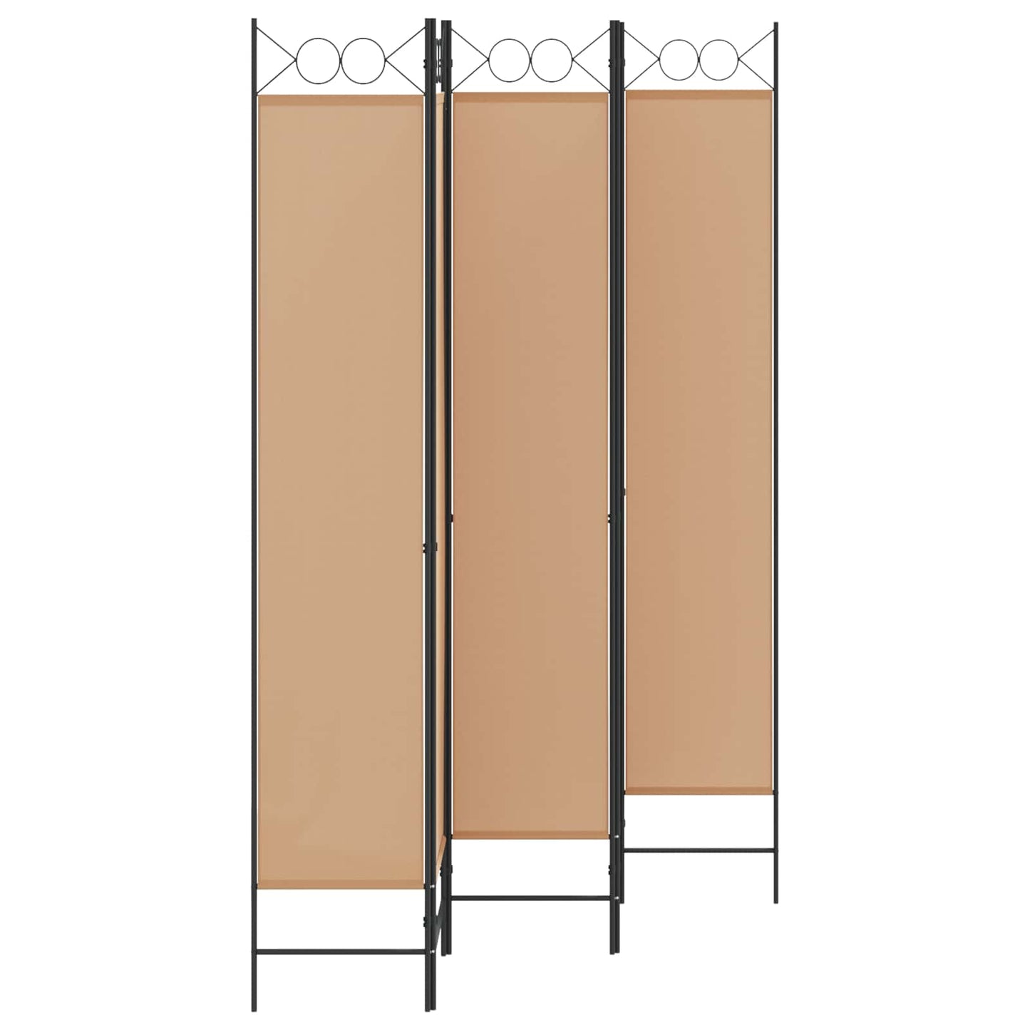 Paravento a 5 Pannelli Beige 200 x 220 cm Tessuto