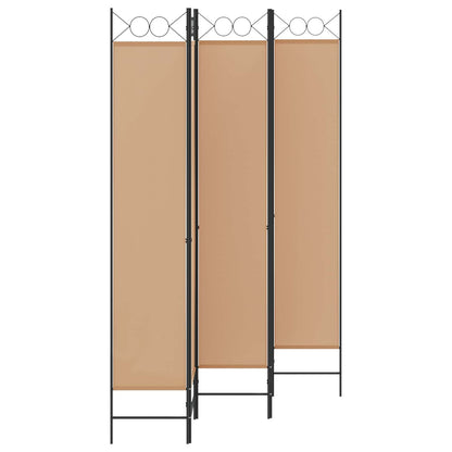 Paravento a 5 Pannelli Beige 200 x 220 cm Tessuto