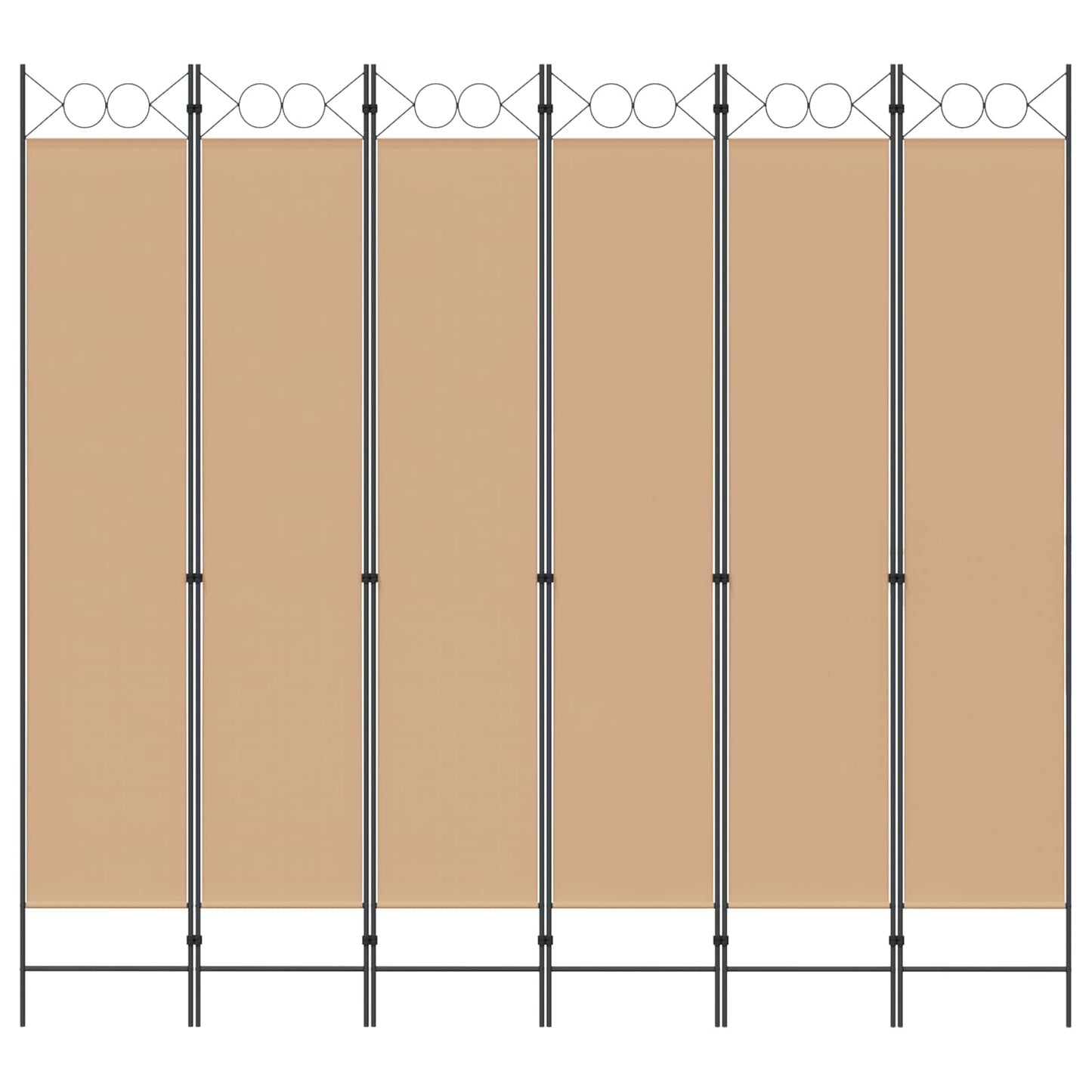 Divisore per Stanza a 6 Pannelli Beige 240 x 220 cm Tessuto