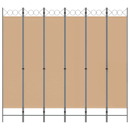Divisore per Stanza a 6 Pannelli Beige 240 x 220 cm Tessuto