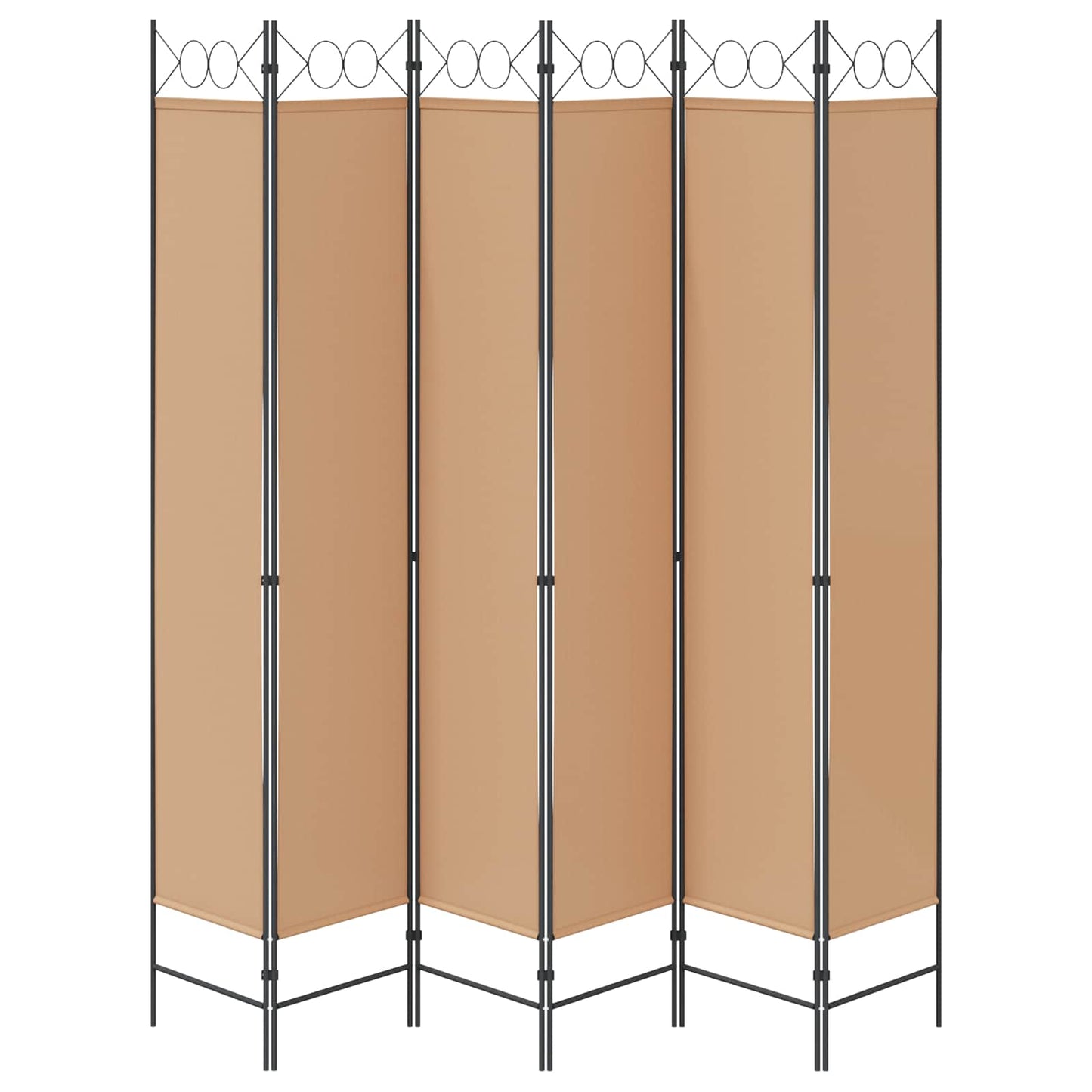 Divisore per Stanza a 6 Pannelli Beige 240 x 220 cm Tessuto