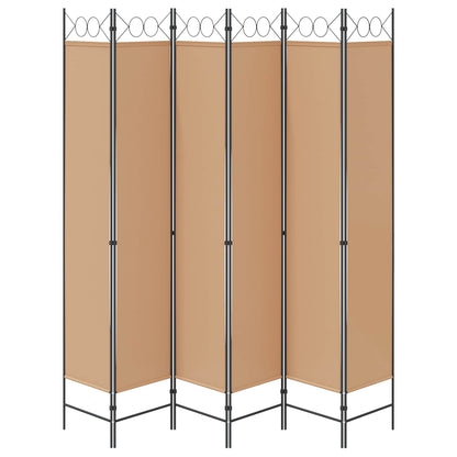 Divisore per Stanza a 6 Pannelli Beige 240 x 220 cm Tessuto
