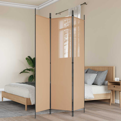 Paravento a 3 pannelli Beige 150 x 200 cm Tessuto