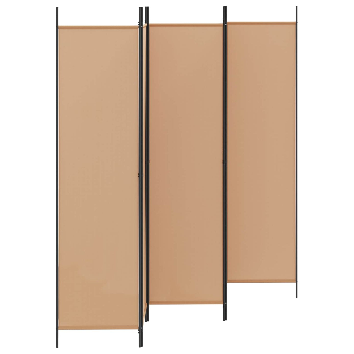 Paravento a 5 Pannelli Beige 250 x 200 cm Tessuto